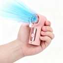 Mini Portable Handheld Cooling Fan with Ice Cooler, 3.5 Inch Pocket Size Rechargeable Small Personal Fan with Semiconductor Cooling, 6 Speeds, Max 10.8 ft/s, 3000mAh, Fast Skin Cooling, Pink