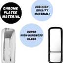Chrome Cover Door Mirror Fit For Freightliner Columbia 2000-2015 Semi Truck,Heated Mirror Left Driver Side