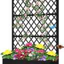 Metal Planter Box with Trellis,63"(H)*31.5(L)*15.8"(W)