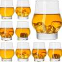 VasoArte Whiskey Glasses Set of 8, 10 OZ Crystal Old Fashioned Cocktail Glasses, Bourbon Cups, Lowball Glasses Set, Premium Scotch Glass, Clear Rum Glasses, Rock Barware for Men Gift