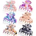 WILLBOND 6 Pieces Medium Hair Claw Clips for Thin Hair 2.6 Inch Tortoise Shell Clip Banana Jaw Hairpin French Style Barrettes Head Accessories for Women Girls(Cute Patterns)