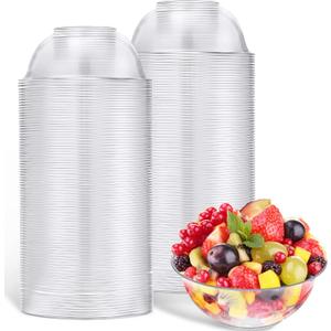 300 Pieces Clear Mini Plastic Bowls 6 oz Disposable Hard Plastic Ice Cream Bowls Small Disposable Bowls for Serving, Weddings, Catering, Home, Parties or Event Party Supplies