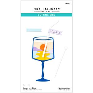 Spellbinders S5-627 Sunset in a Glass Etched Dies from The Happy Hour Collection