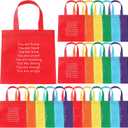 Coume 24 Sets End of The Year Gifts Bags for Students Bulk Inspirational Rainbows Party Favor Bag for Primary School Student Sunday School Gift Classroom Prize Kindergarten Preschool (Classic)