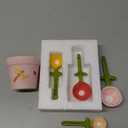 Flower Measuring Spoons Set in Pot Unique Baking Gifts Ceramic Cute Measuring Cups and Spoons with Holder for Dry Wet Ingredients Dishwasher Safe Pink
