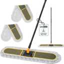 24" Commercial Dust Mops for Floor Cleaning with 2 Replacement Mop Pads, Heavy Duty Large Dust Mop for Hardwood Floors, Industrial Wet Dry Floor Duster for Office Garage Warehouse Factory Mall