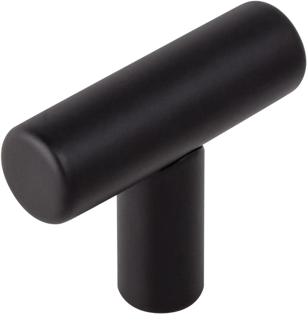 10-Pack T-Pull Cabinet Handles - 1-1/2-Inch Cabinet Knobs - Modern Kitchen Cabinet Handles in Matte Black, Drawer Pulls for Dressers, Cupboards, and Cabinets, Design House 208074
