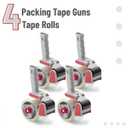 Mr. Pen Packing Tape Dispenser Gun 2-Inch, 4 Pack with 4 Rolls Clear Tape Gun for Packaging Boxes and Moving (Red)