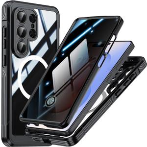 Privacy Case for Samsung Galaxy S26 Ultra,Compatible MagSafe,Galaxy S26 Ultra Magnetic Cover Built-in Privacy Screen Protector and Camera Protector,Full Body Case for Samsung S26 Ultra,Black
