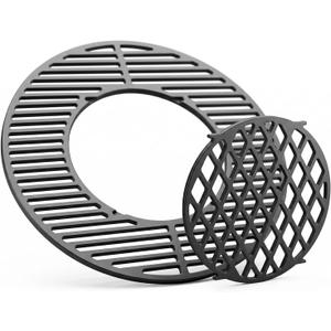 8835 Cast Iron 21.5" Grill Grates w/12" Removable Center Grate for Weber Original Kettle Premium 22-inch Charcoal Grill, Replacement Parts for Weber 22" Performer Premium Grill, One-Touch Grills