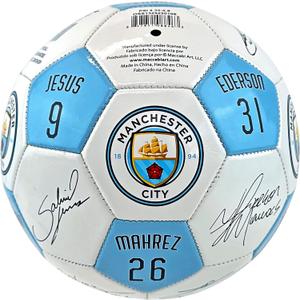 Official Manchester City FC Soccer Ball with Player Signatures and Player Numbers, Size 5