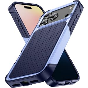 Compatible for iPhone 17 Pro Case 2025 6.3" Slim Matte TPU + PC Protective Shockproof Anti-Scratch Plastic Hard Cover Millitary-Grade for iPhone 17 Pro Phone Case Purple Blue