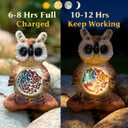 Solar Garden Sculpture, Resin Owl Outdoor Solar Light Ideal for Gardens, patios, courtyards, and as a Decorative Night Light for Indoor Home desks