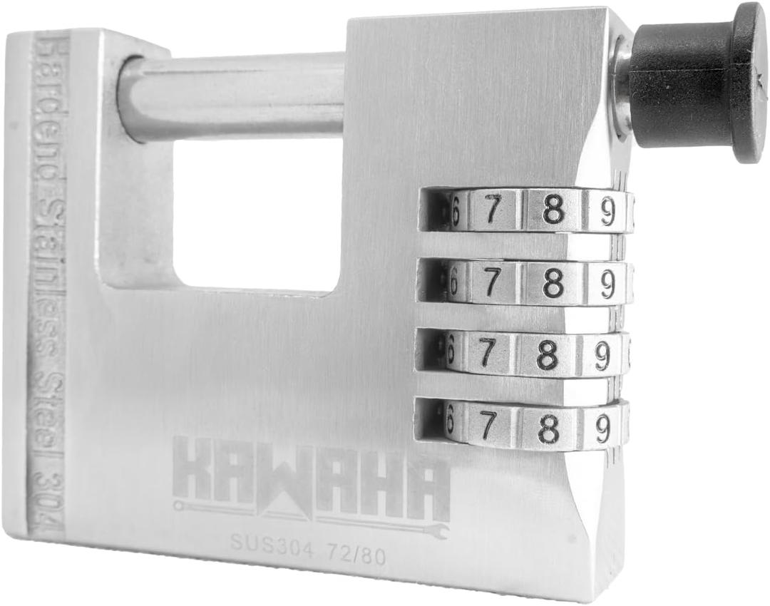 72/80 Stainless Steel D Shape Heavy Duty Padlock for Garage Door, Container, Shed and Warehouse