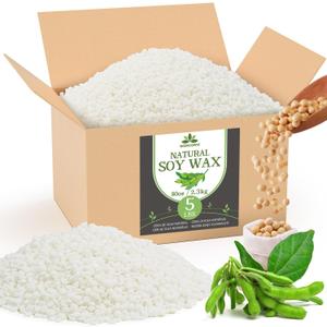 Soy Wax, Waxcanpy Natural Soy Wax for Candle Making, Organic Candle Wax from Farm, No Additives, Harmless and Pure (5lb)