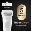 Braun Epilator Silk-pil 7, Hair Removal Device, Women Shaver & Trimmer, Wet and Dry, Wide Head, Includes Shaver Head and Trimmer Comb, SE7-041, Silver