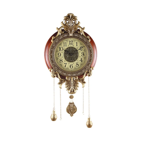 Aero Snail Large Wall Clock with Pendulum, Real Wood Retro Style, Battery Operated, Vintage Royal Decor for Home Living Bedroom