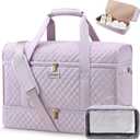 LOVEVOOK Large Travel Duffle Bag, Weekender Bags for Women With Shoe Compartment, Overnight Hospital Bag For Women Labor Delivery, Carry on Bag Personal Item Travel Bag, Yoga Gym Duffel Bag (Light Purple)