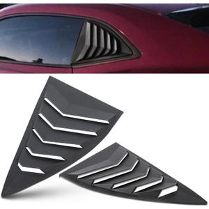 Danti Side Window Louvers for Chevrolet Camaro 2010 2011 2012 2013 2014 2015 Windshield Sun Shade Cover Lambo Style Window Cover Matte Black(2pcs)