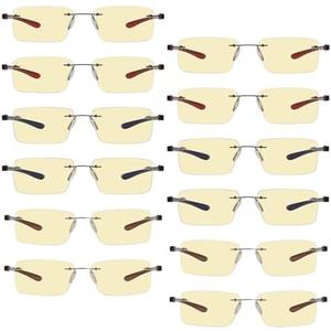 Eyekepper Blue Light Blocking Glasses - 3 Pack Rimless Computer Readers, 12 Piece