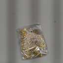 uxcell Crystal Rhinestone Applique, Sew on Applique Wedding Dress Decoration for Women DIY Accessories Prom Ceremony Wedding Party White, Gold, 1 Set