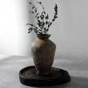 Rusty Ceramic Vase, Pottery Farmhouse Flower Vase for Centerpieces, Wabi Sabi Decorative Vase for Table, Living Room, Bedroom, Bathroom