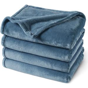 PHF Ultra Soft Fleece Blanket Twin Size, No Shed No Pilling Luxury Plush Cozy 300GSM Lightweight Blanket for Bed, Couch, Chair, Sofa Suitable for All Season, 66" x 90", Captain's Blue