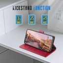 SUANPOT Compatible with iPhone 17 Pro 6.3" Wallet case with RFID Blocking Credit Card Holder,Flip Book PU Leather Protective Cover Men Women for Apple 17 Pro Phone case Red Color