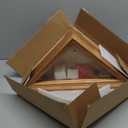 Flag Display Case for 3' x 5' Folded Flag Solid Wood Flag Display Box with HD Tempered Glass Wall Mount Thick Base Triangle Flag Holder for Veterans (Not for Burial Flag) Walnut