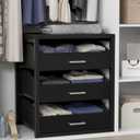 BOLUO Closet Drawers Black 3 Drawer Dresser for Closet Organizers and Storage Bedroom Dorm Modern