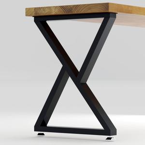 TIEOU Metal Desk Legs 28 Inch Metal Table Legs Heavy Duty Z Shape Black Table Legs DIY Industrial Furniture Legs, Set of 2