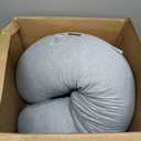 Momcozy Pregnancy Pillows for Side Sleeping, J Shaped Maternity Body Pillow for Pregnancy, Soft Pregnancy Pillow with Jersey Cover for Head Neck Belly Support, Grey