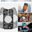 AIGOMARA Case for iPhone 14 Plus [Compatible with MagSafe] Black Ribbon Bow Pattern Design Soft TPU Bumper Hard PC Back Anti-Fall Shockproof Protective Slim Magnetic Cover for Women Girls