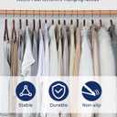 Smartor Wooden Hangers 20 Pack, Solid Wood Coat Hanger for Closet, Heavy Duty Wood Hangers for Suits, Shirts, Dresses, with 360 Rose Gold Hook, Non Slip Pant Bar, Walnut
