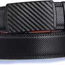 VATAN Men's Belt Leather Ratchet Belt for Men Dress Casual Every Day with Adjustable Buckle, Trim to Fit (Black-knight)