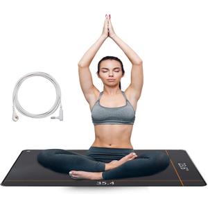Grounding Mat,35.4x23.6 inches,Reconnect to The Earth EMF Recovery,for Foot Therapy, Universal Grounding Sleep Mat, Grounding Yoga Mat,Improve Energy,Sleep Assist and Helps with Anxiety Black