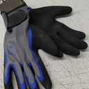 MUD Simply Men's Garden Gloves, Hook & Loop Dual Dip Latex, Grip, Water Resistant, Gray, Medium/Large (MD32021G-ML)