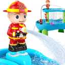 Water Table Pump Kids Toys: Firefighter Water Table Pump Continuous Flow Adjustable Water Pressure 12V Safe Plug-in Long Cord No Drilling Kids Outdoor Water Play Toys Accessories for Toddlers 1-3 4-8