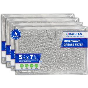 Microwave Filter Replacement 5.12 x 7.64 Fits Frigidaire 5304464105 WB06X10608 GE Microwave Filter - Aluminum Mesh Screen Grease Filter - Filters Air Entering Over the Range Oven Vent Fan (4-Pack)