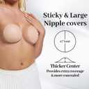 2 x Silicone Nipple Covers for Women Reusable - 2 Pairs Ultra Thin Waterproof Nipple Pasties No Show (Beige)