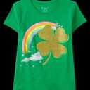 The Children's Place girls Lucky Girl Graphic Short Sleeve Tee, L