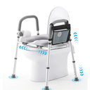 MEOFLIS Raised Toilet Seat with Handles, FSA HSA Eligible Adjustable Width and Height Elevated Toilet Seat Riser Seniors, Safety Handicap Toilet Seat for Elderly, Pregnant 350 lbs Heavy Duty