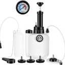 Brake Bleeder Kit with 3L Pressure Pump, 1L Waste Bottle & 4 Upgraded Adapters, Manual Brake Fluid Bleeder Tool for Most Vehicles, One-Person Operation