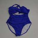 Eomenie Women's One Piece Swimsuits Tummy Control Cutout High Waisted Bathing Suit Wrap Tie Back 1 Piece Swimsuit (Royal Blue) Large