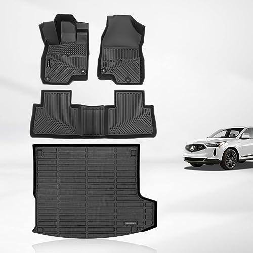 KELCSEECS® Floor Mats & Cargo Liner Custom for Acura RDX 2025 2024 2023 2022 2021 2020 2019, All Weather Protection TPE Floor Liners Front& Rear Row Full Set Acura RDX Accessories Black