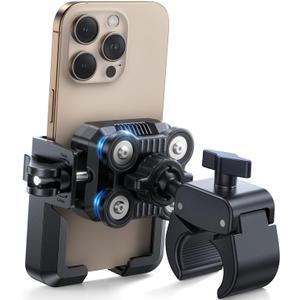 JOYROOM Motorcycle Phone Mount Holder [Capture the Scenery Anytime][Dual Vibration Dampener] Electric Scooter Accessories Holder Handlebar for Electric Scooter/E-Bike/Stroller