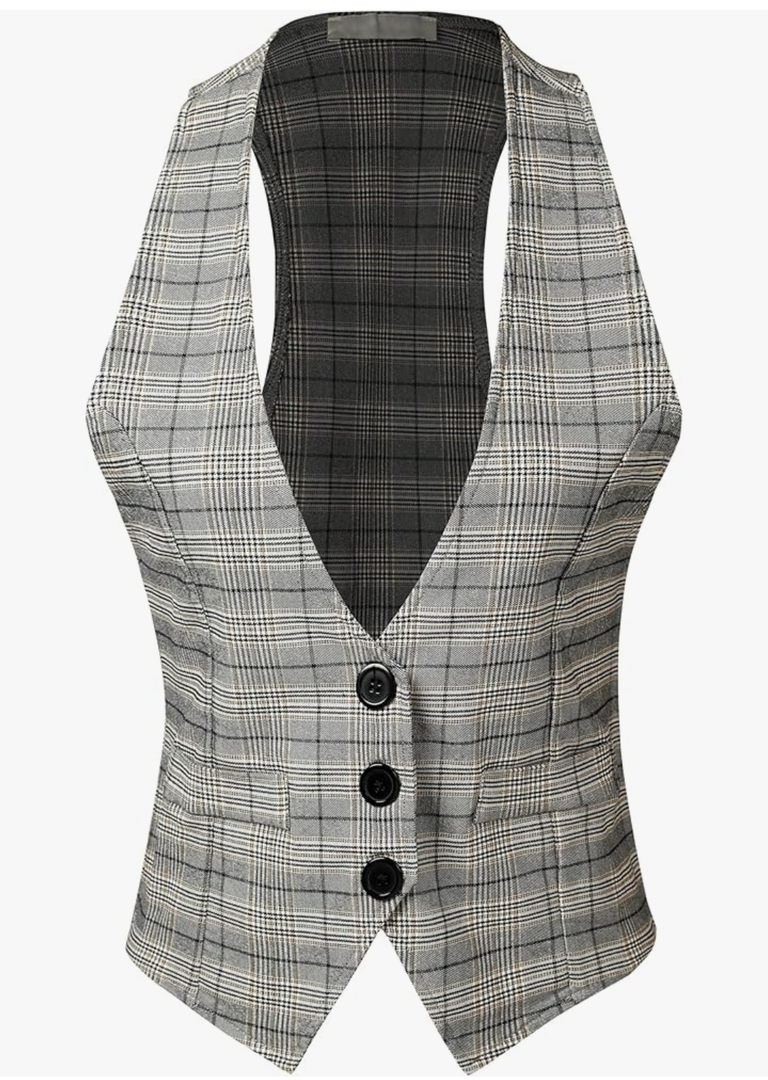 Design by Olivia Women's Dressy Casual Versatile Racerback Vest Tuxedo Suit Waistcoat, M