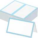 PATIKIL 100Pcs Table Place Cards, 3.5 x 2 Inches Blank Name Place Cards for Table Setting Wedding Reception Buffet, Light Blue