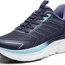 ALLSWIFIT Women's Slip On Walking Shoes Running Comfortable Tennis Breathable Non Slip Athletic Gym Workout Cross Training Fashion Sneakers (7.5, Blue)