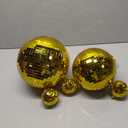 Large Mirror Gold Disco Ball: Bright Hanging Mirror Ball 6 Pcs Reflective Disco Ball - Bars Stages 70s KTV Shows Dance Music Festivals Decoration (10'', 8'', 3.2'')